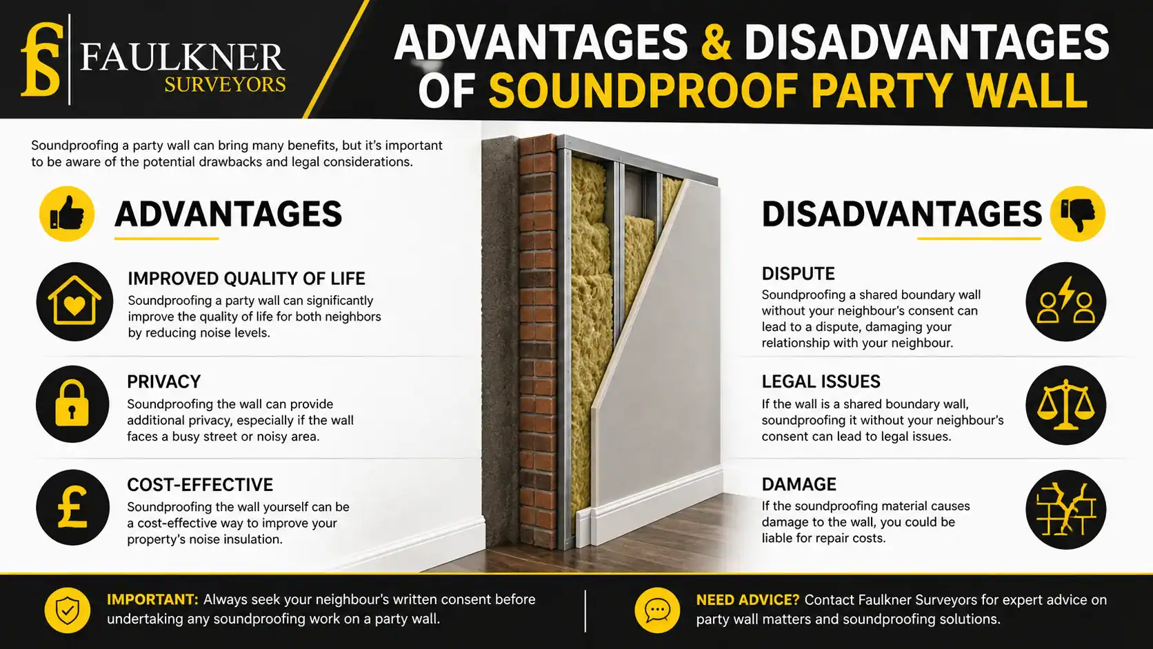 Can you soundproof a Party wall? 2 Advantages and Disadvantages of Soundproof Party Wall Swindon