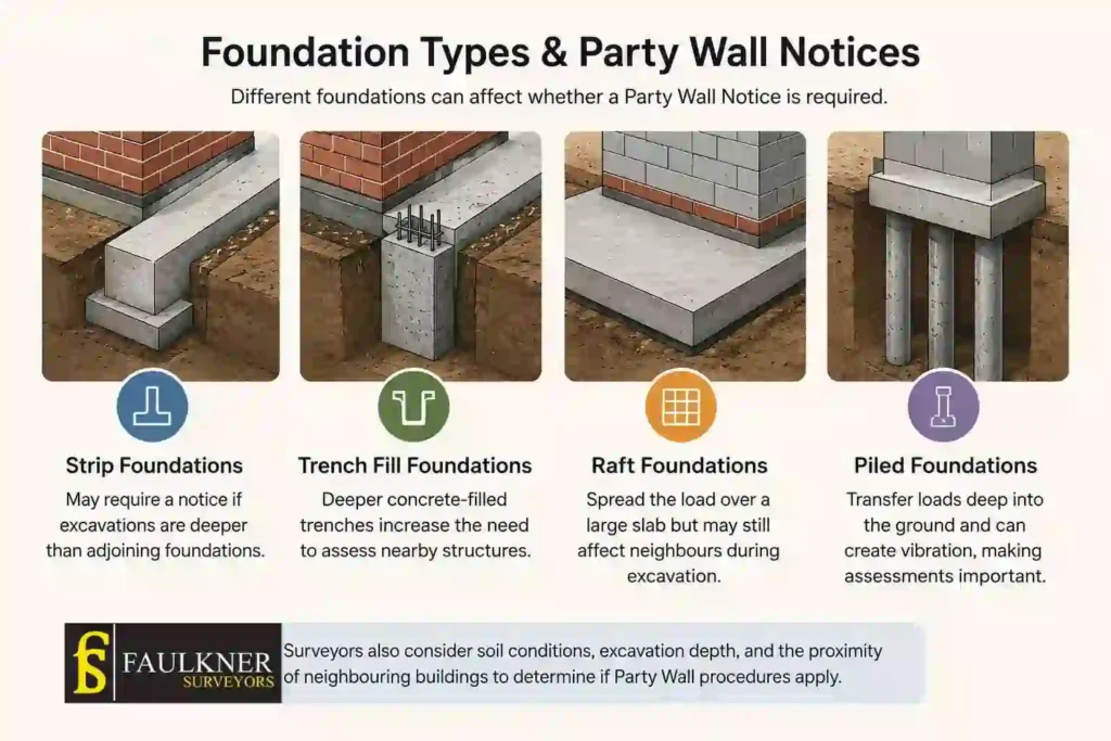 How Do Construction Methods Affect Party Wall Requirements? A Homeowner’s Guide 1 How Do Different Foundation Types Influence Party Wall Notices Swindon?